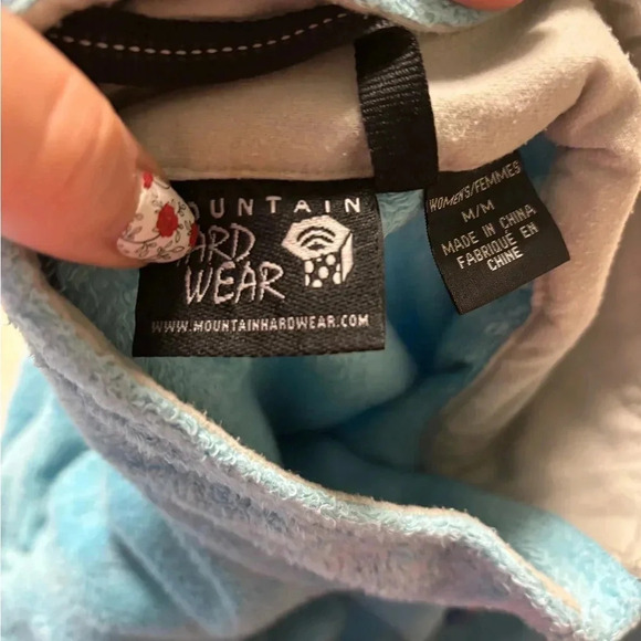 MOUNTAIN HARDWEAR Fleece Jacket Women's Full Zip Blue Size Medium Coat Light - Picture 7 of 7